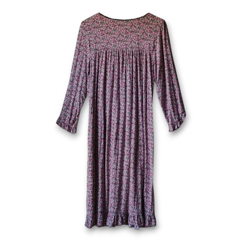 Eileen West SOFT Modal Queen Annes Lace RUFFLED HEM Floral Waltz‎ Nightgown Sz S - Picture 4 of 10